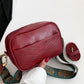 Tassel Faux Leather Printed Strap Crossbody Bag