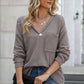 Exposed Seam Vneck Long Sleeve T-Shirt