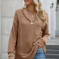 Exposed Seam Vneck Long Sleeve T-Shirt