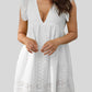 *App Exclusive* Ruffled Eyelet Deep V Dress