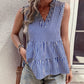 Tiered V-Neck Sleeveless Tank