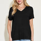 Basic Solid Vneck High-Low Tee