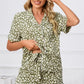 Leopard Short Sleeve Top and Shorts Lounge Set