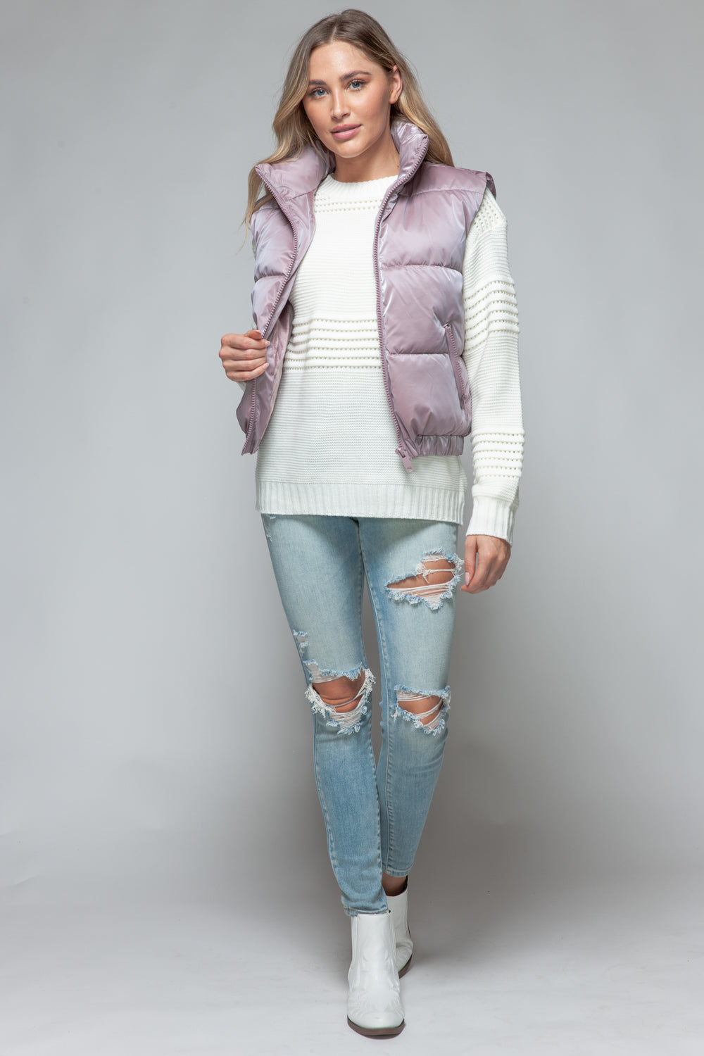 Faux Fur Lining Quilted Vest