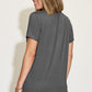 Basic Solid Vneck High-Low Tee