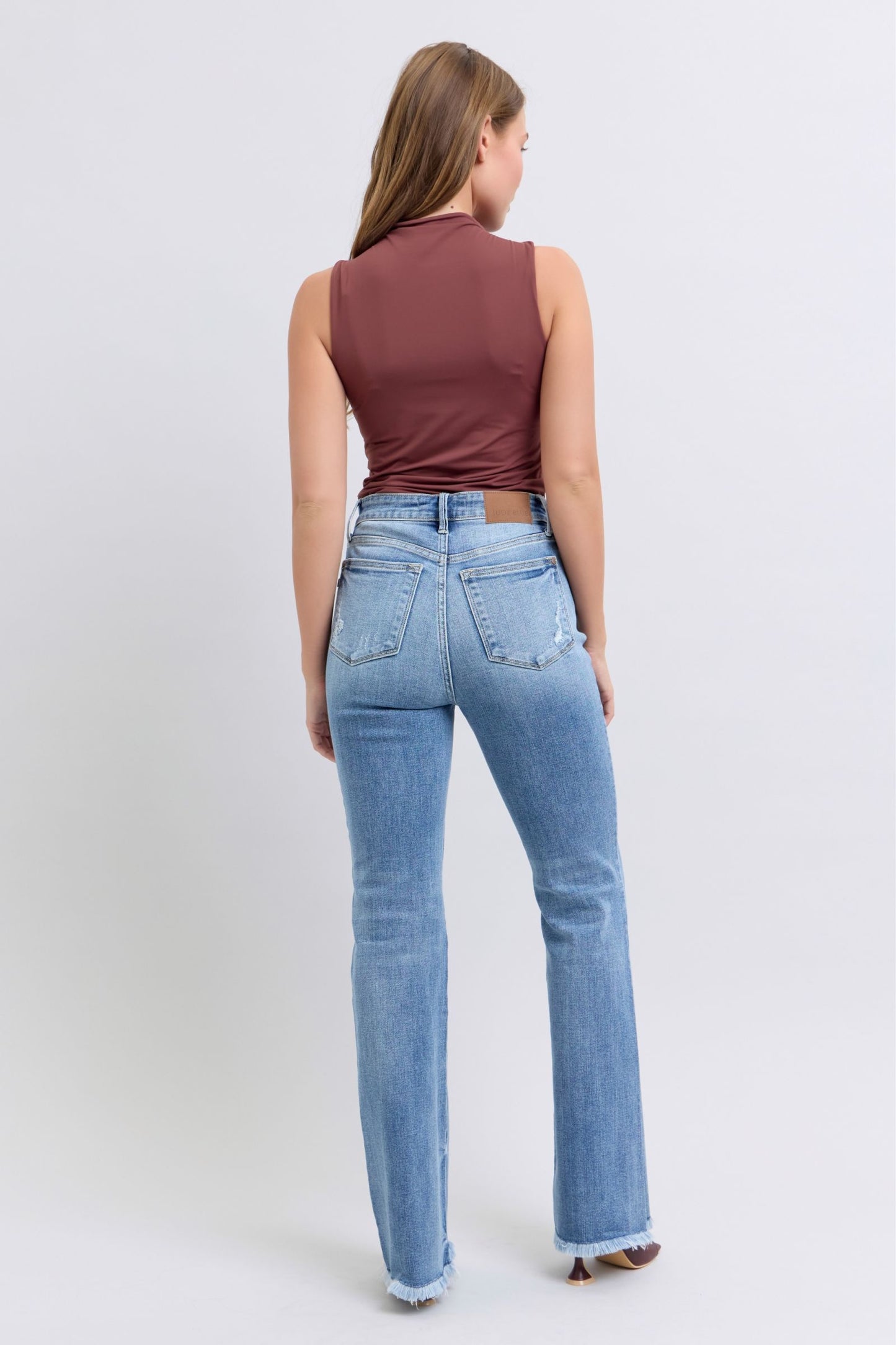 Judy Blue Raw Hem Bootcut Jeans