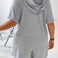 Drawstring Half Zip Hooded Top and Shorts Set