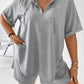Drawstring Half Zip Hooded Top and Shorts Set