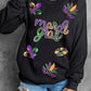 MARDI GRAS Sequin Round Neck Sweatshirt