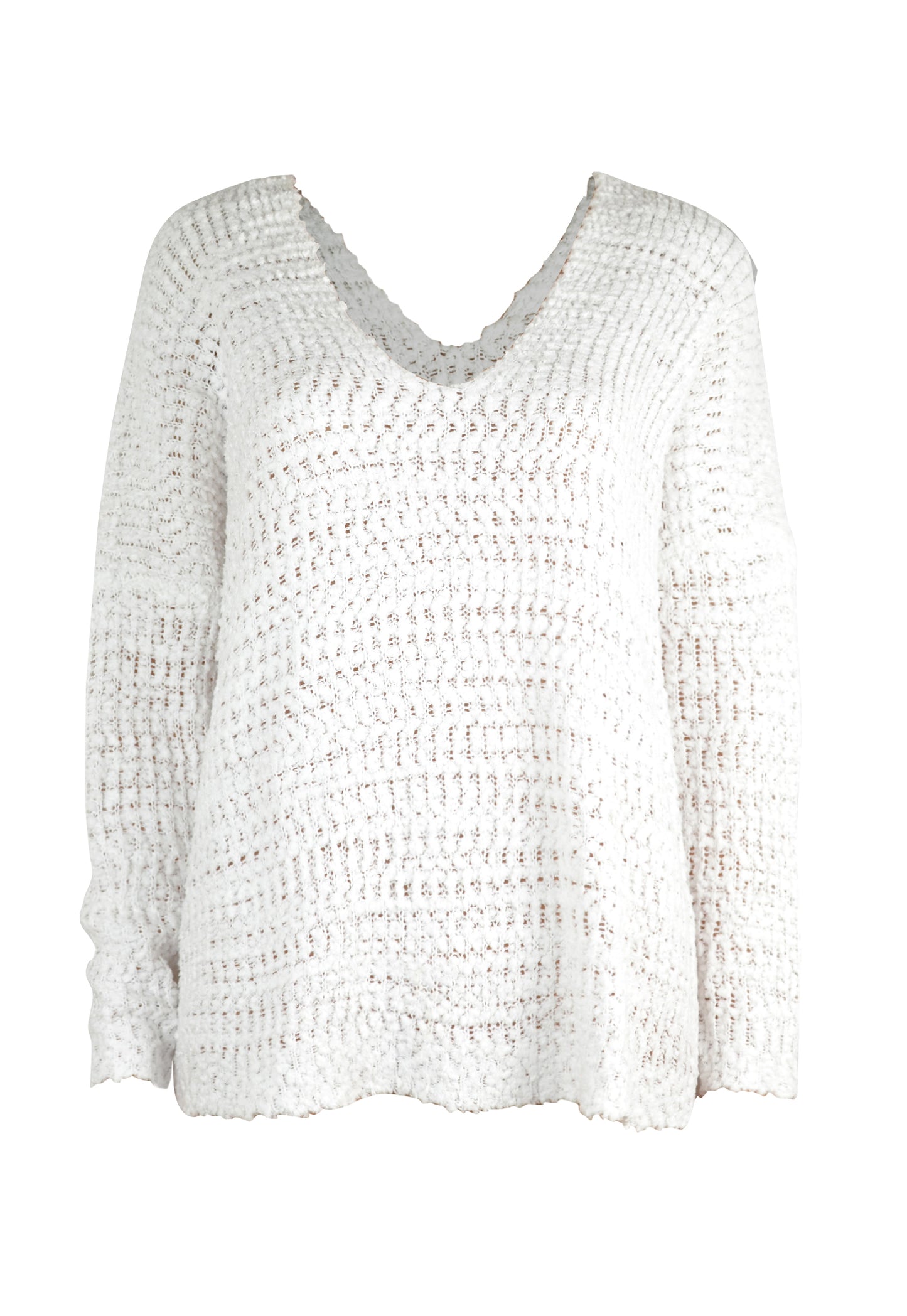Open Knit Long Sleeve Sweater