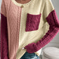 Colorblock Drop Shoulder Knitted Sweater