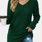 Vneck Long Sleeve Solid Shirt