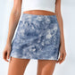 Quick-Dry Tiedye Wide Waistband Active Tennis Skort