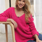 High-Low Side Slit Vneck Sweater