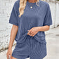 Ribbed Top and Drawstring Shorts Set