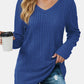 Vneck Long Sleeve Solid Shirt