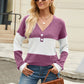 Colorblock Vneck Long Sleeve Top