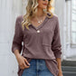 Exposed Seam Vneck Long Sleeve T-Shirt