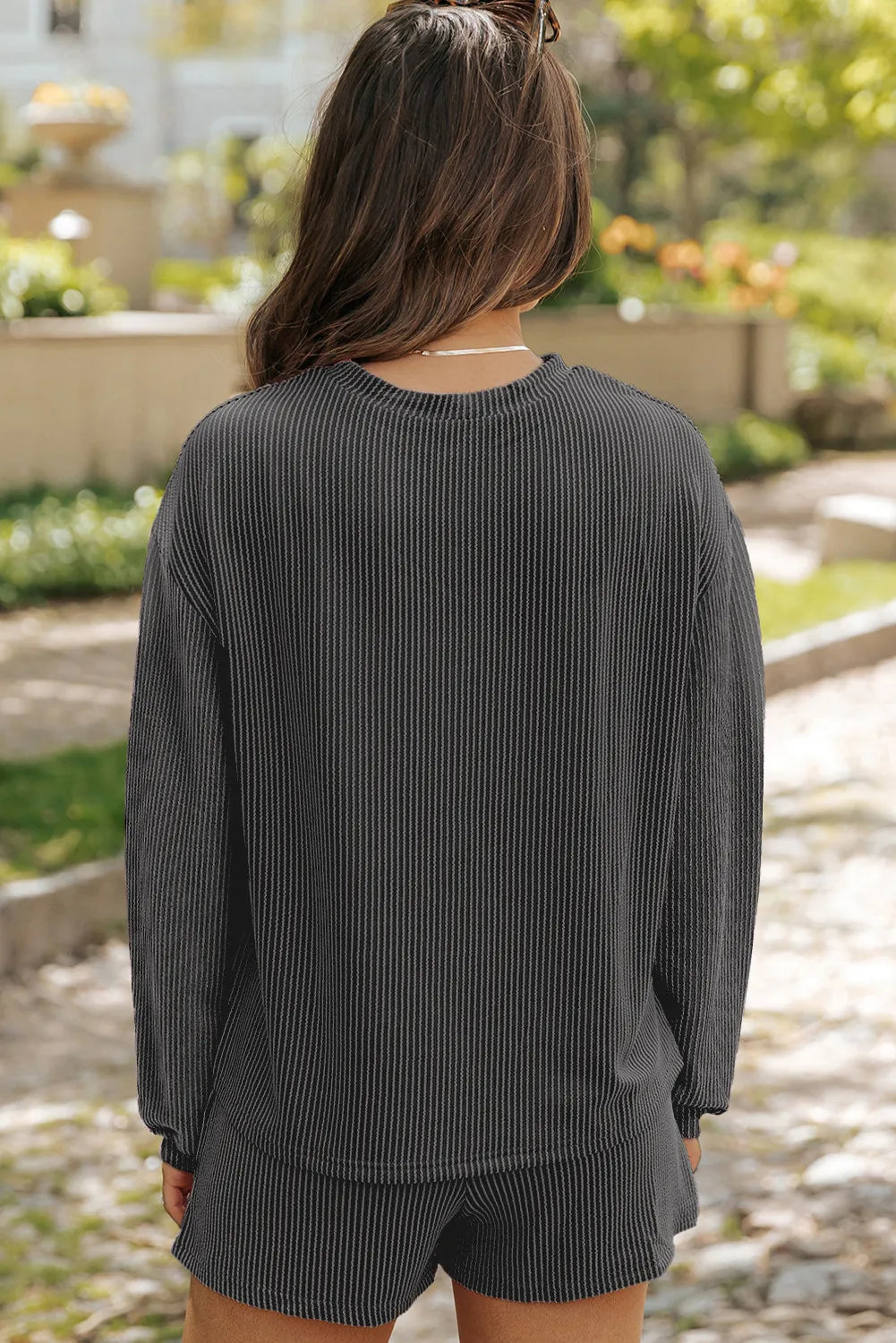Textured Lounge Top and Shorts Set