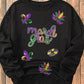 MARDI GRAS Sequin Round Neck Sweatshirt