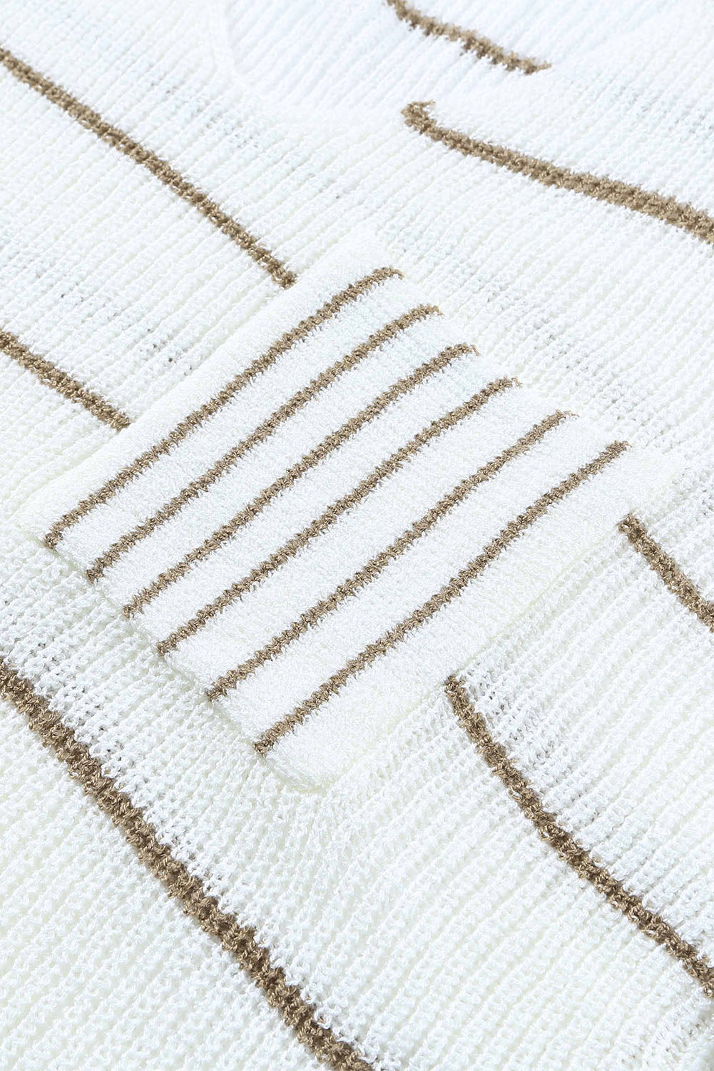 Striped Vneck Drop Shoulder Sweater