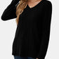 Vneck Long Sleeve Solid Shirt