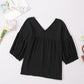 *APP EXCLUSIVE* Dropped Shoulder Vneck Blouse