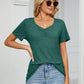 Ruched V-Neck Short Sleeve T-Shirt