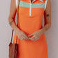 Quarter Zip Collared Neck Sleeveless Dress