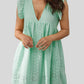 *App Exclusive* Ruffled Eyelet Deep V Dress