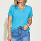 Basic Solid Vneck High-Low Tee