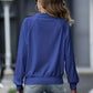 Zip Up Collared Neck Raglan Sleeve Jacket