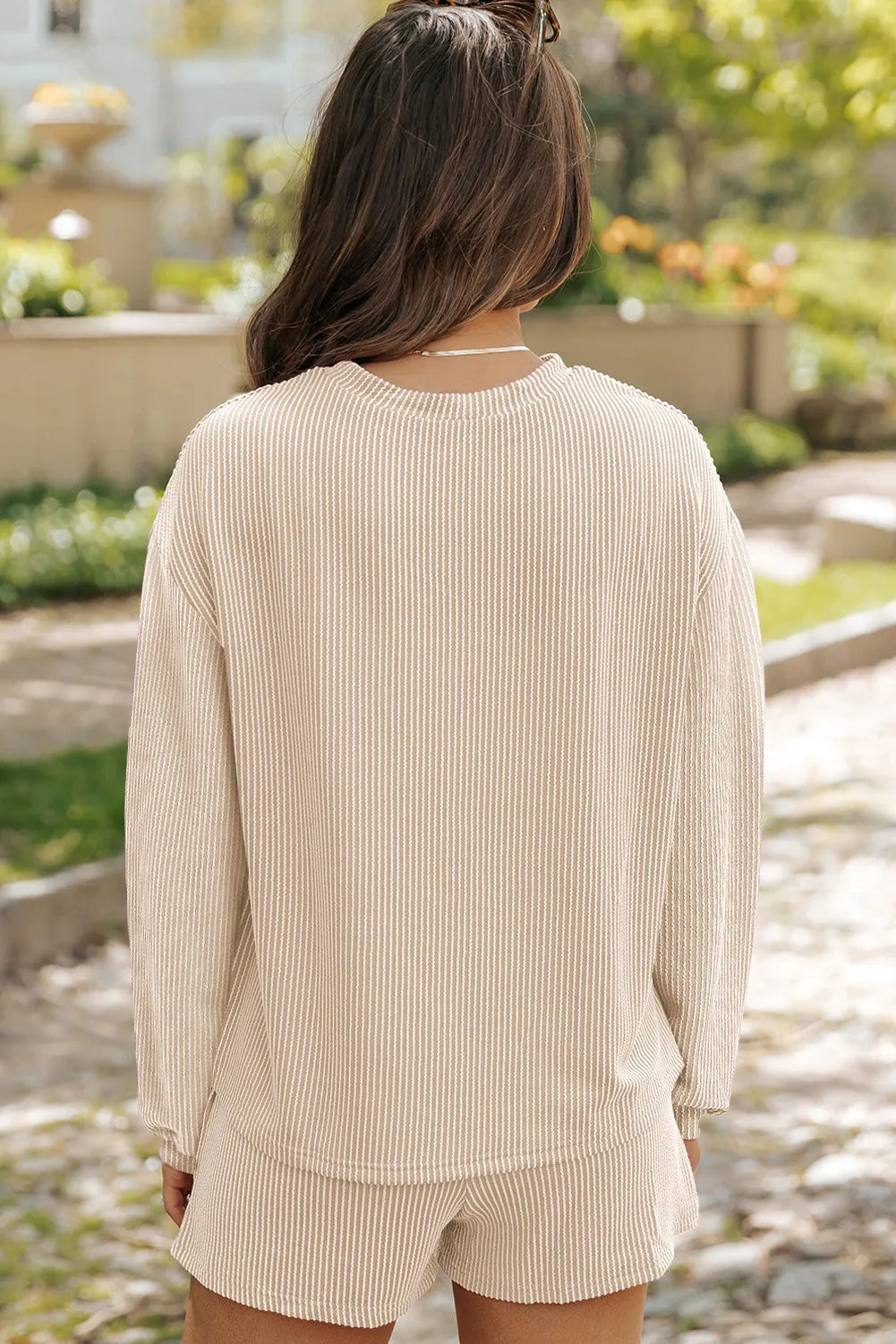 Textured Lounge Top and Shorts Set