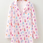 Pink Christmas Button Sleep Shirt/Jammies