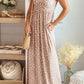 *APP EXCLUSIVE* Leopard Round Neck Sleeveless Maxi Dress