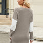 Colorblock Vneck Long Sleeve Top