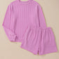 Textured Lounge Top and Shorts Set