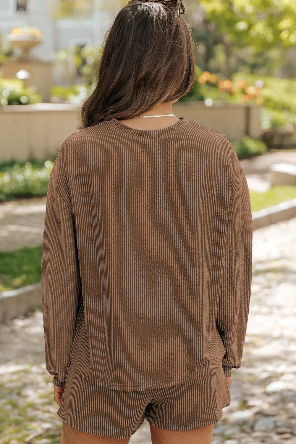 Textured Lounge Top and Shorts Set