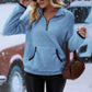 Half Zip Long Sleeve Fleece Lined Sweatshirt