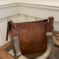 Faux Leather Adjustable Strap Crossbody Bag with Wallet