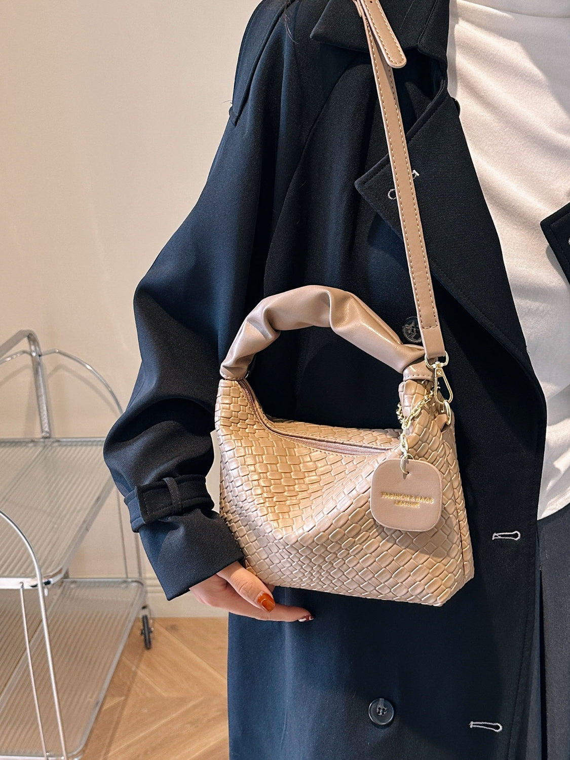 Faux Leather Woven Purse