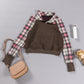 Plaid Half Zip Long Sleeve Sweatshirt