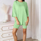 *APP EXCLUSIVE*x Soft Rayon Three-Quarter Sleeve Top and Shorts Set