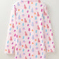 Pink Christmas Button Sleep Shirt/Jammies