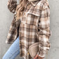 Plaid Button Up Hooded Jacket