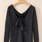 Bowknot Vneck Long Sleeve Blouse