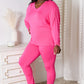 Oversized Vneck Soft Rayon Long Sleeve Top and Leggings Set