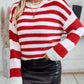 Red and White Striped Sweater