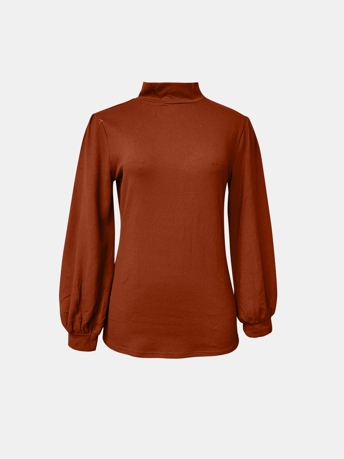 Turtleneck Button Long Sleeve Blouse