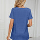 Ruched V-Neck Short Sleeve T-Shirt